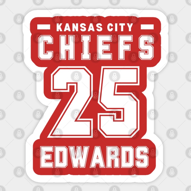 Chiefs Football Edwards 25 Kansas City Chiefs football Sticker by PrettyMerch